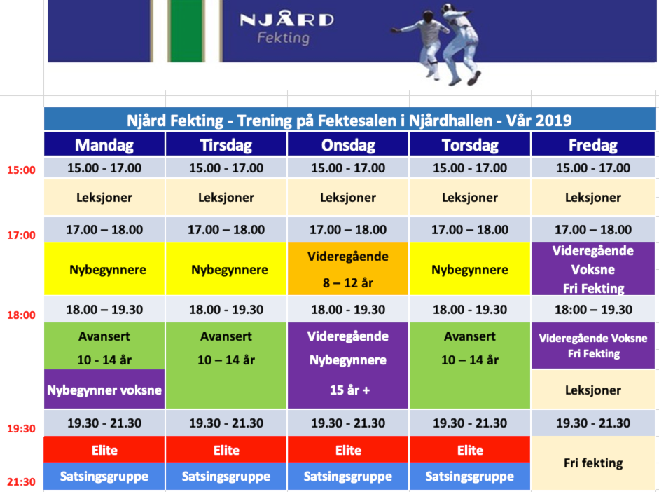Treningsoppsett og oppstart  for 2019 klart - lite endringer, kom som vanlig!
